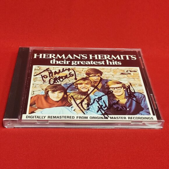 Hermans Hermits  Their Greatest Hits CD 1987 Signed - Picture 3 of 8